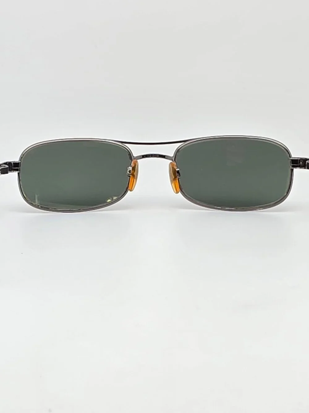 Giorgio Armani 678 1144 Small Pewter Frame G-15 Glass Lens Aviator Sunglasses